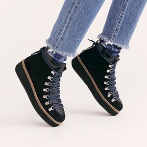 Free People Black Durango Leather Boot Shoes Hiking